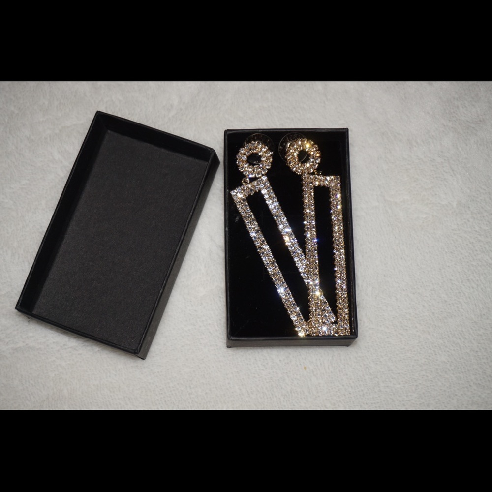 Gold sparkle statement earrings